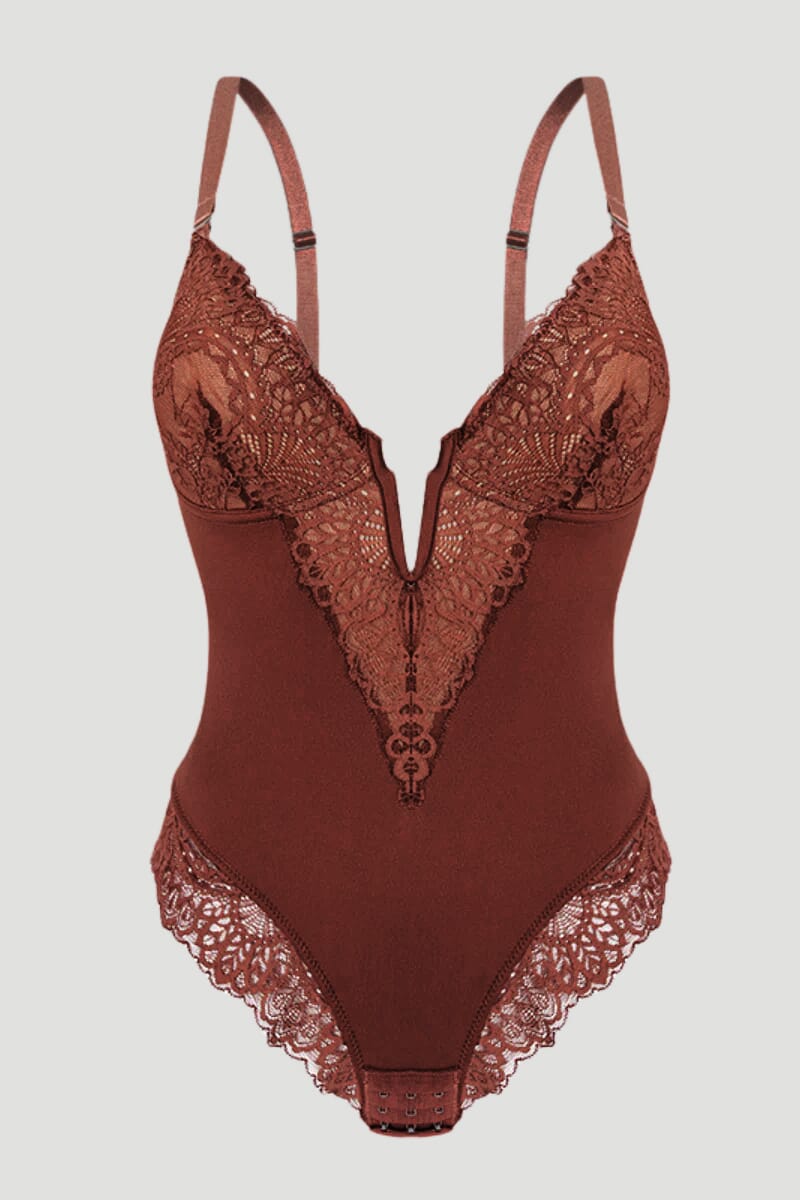 Lace Deep-V Neck Bodysuit