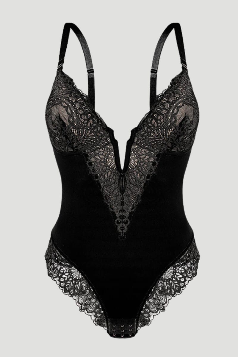 Lace Deep-V Neck Bodysuit