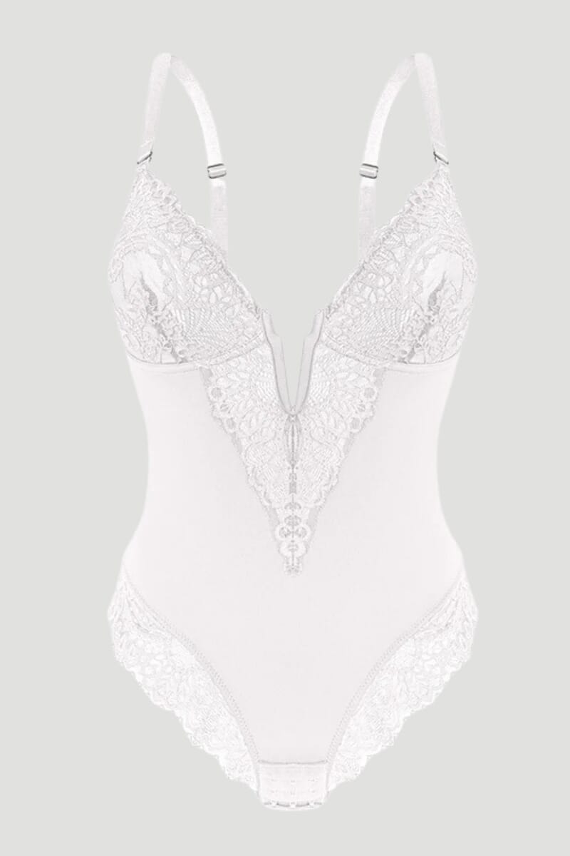 Lace Deep-V Neck Bodysuit