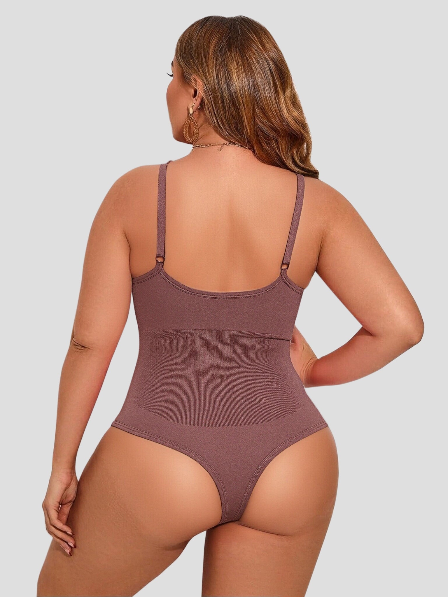 Strong seamless tummy control design Thong Bodysuit