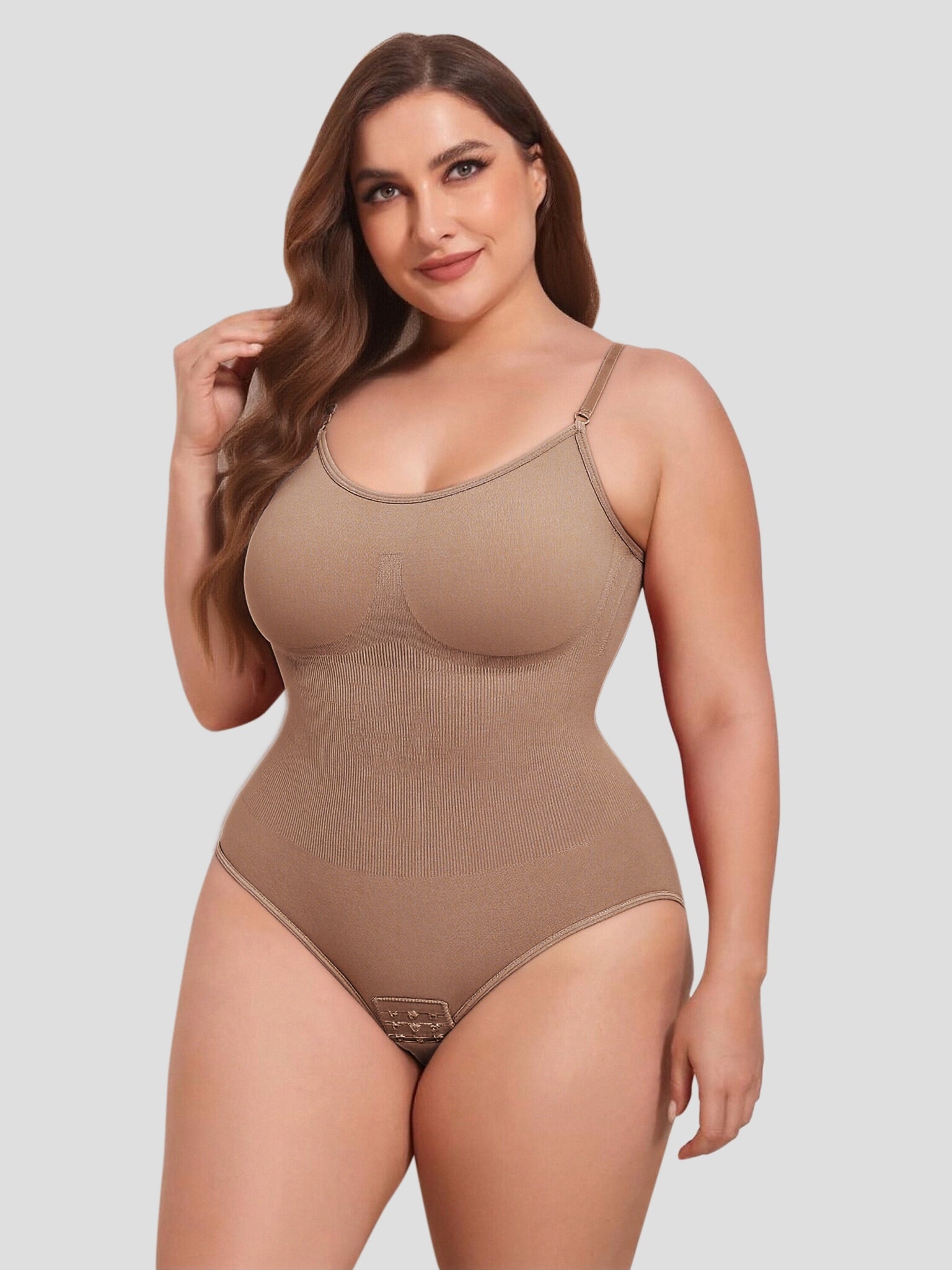 Strong seamless tummy control design Triangular Bodysuit